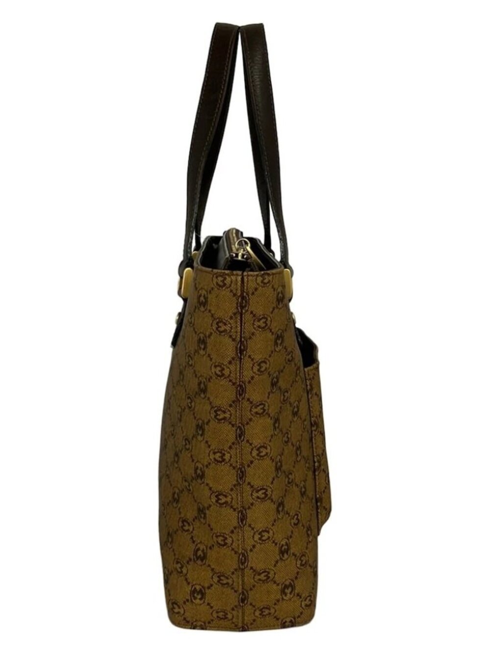 MORABITO Light Brown Dark Brown PVC Leather Handbag - Picture 4 of 9